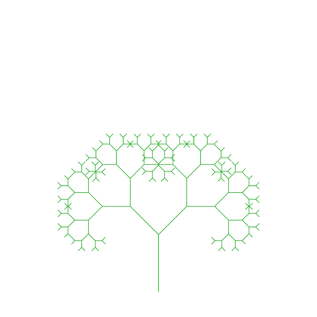 Rendered output for Fractal Tree 2D