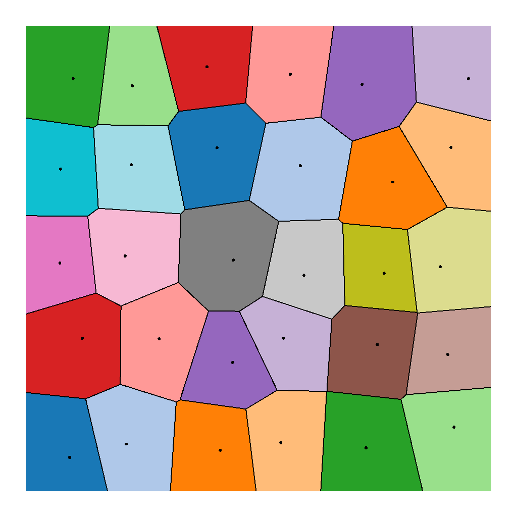 Rendered output for Voronoi Diagram