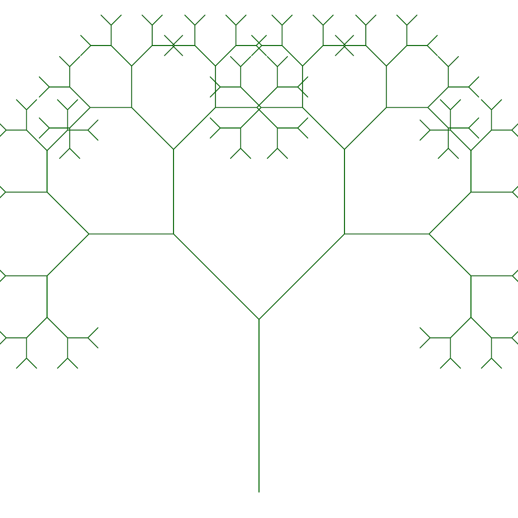 Rendered output for Fractal Tree 2D