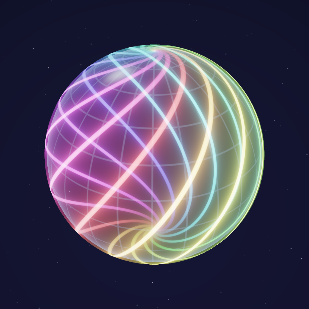 Rendered output for Loxodromic Sphere Spirals