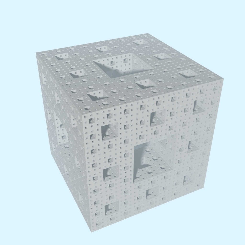 Rendered output for Menger Sponge Fractal