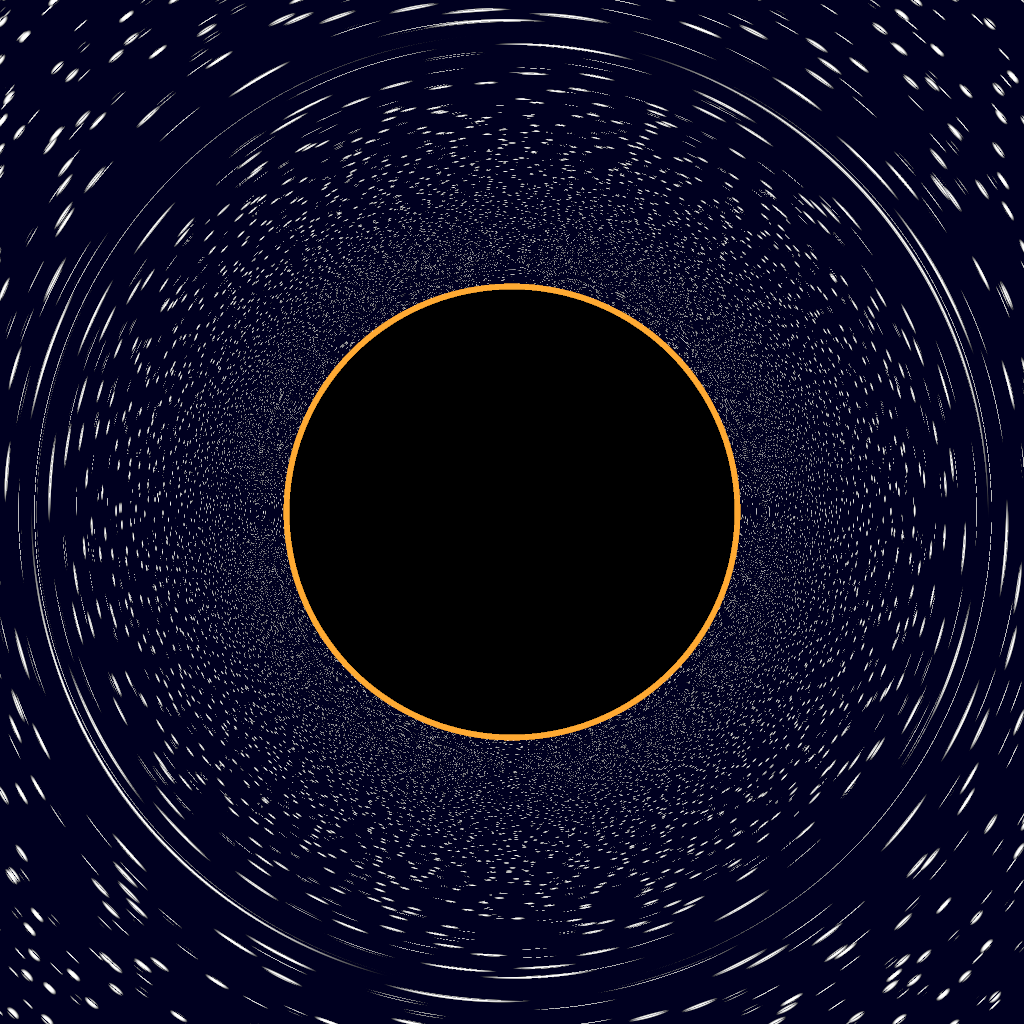 Rendered output for Schwarzschild Black Hole