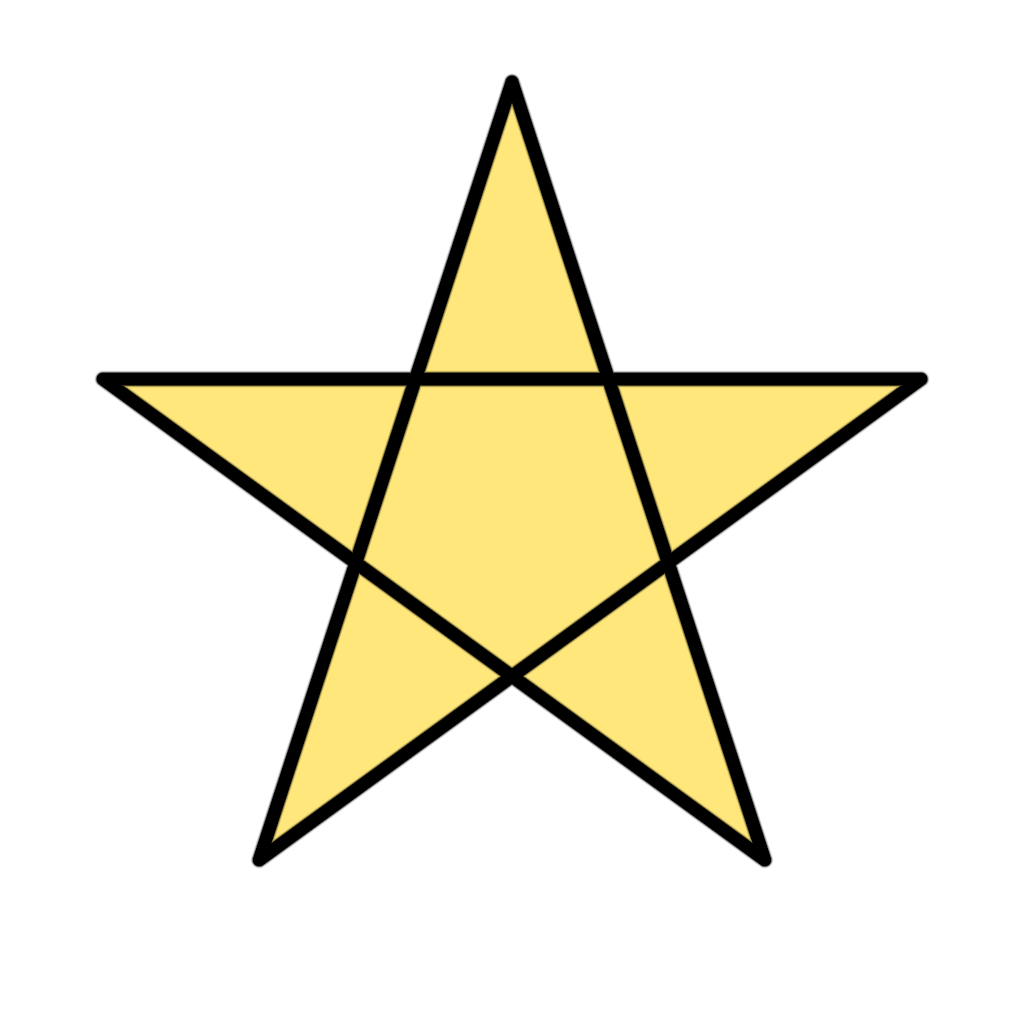 Rendered output for Five Pointed Star Polygon