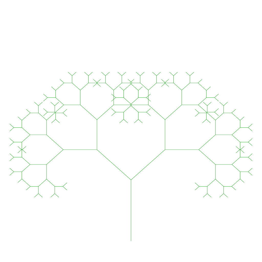 Rendered output for Fractal Tree 2D