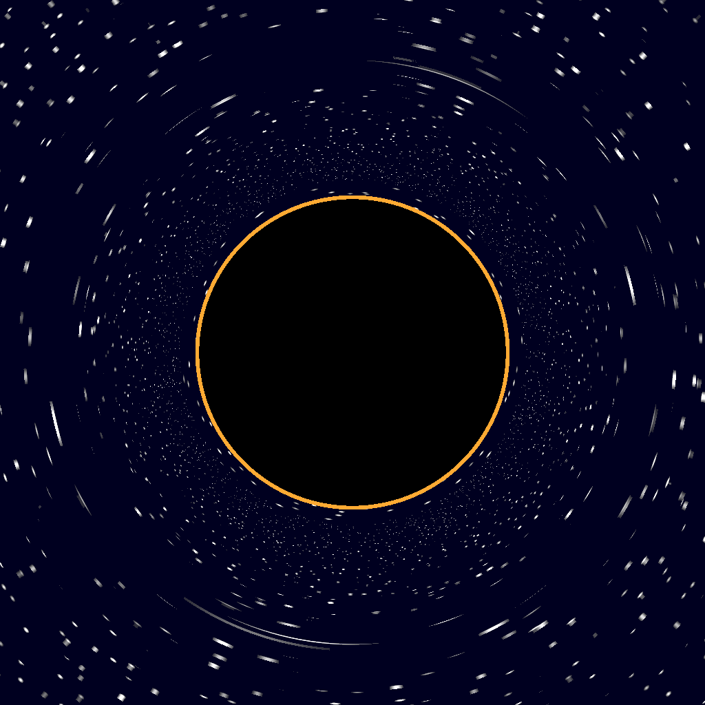 Rendered output for Schwarzschild Black Hole