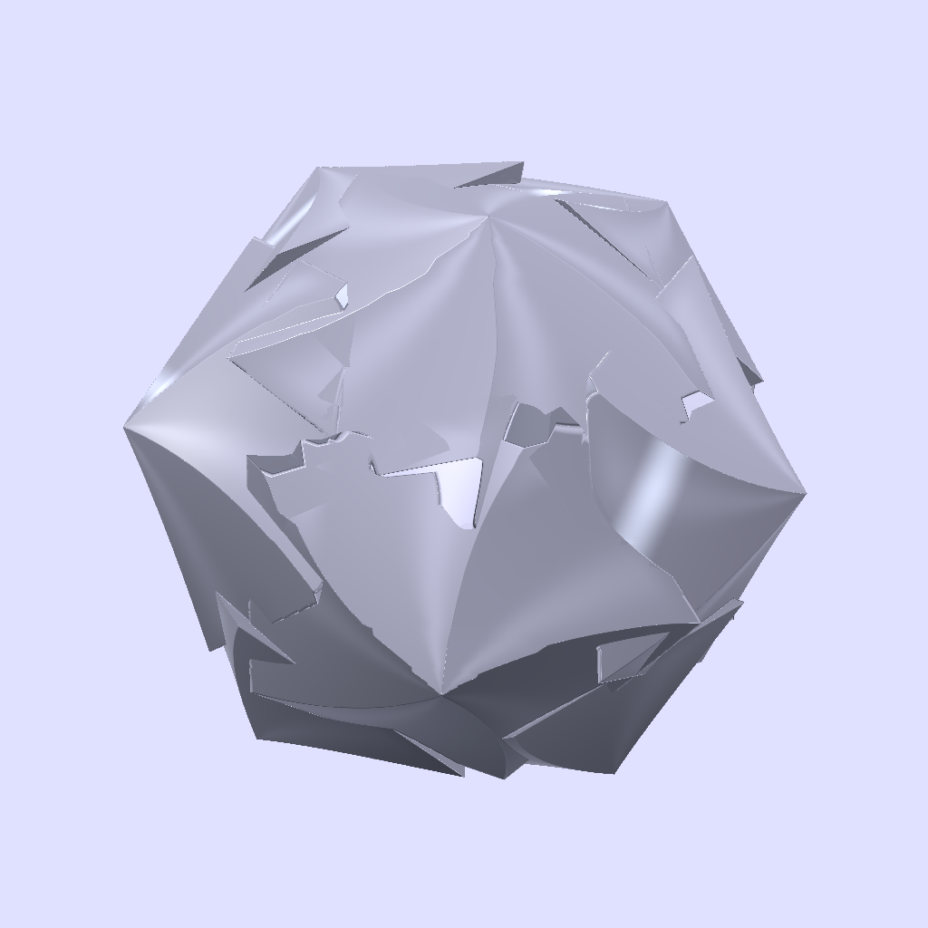Rendered output for Twisted Stellated Polyhedron