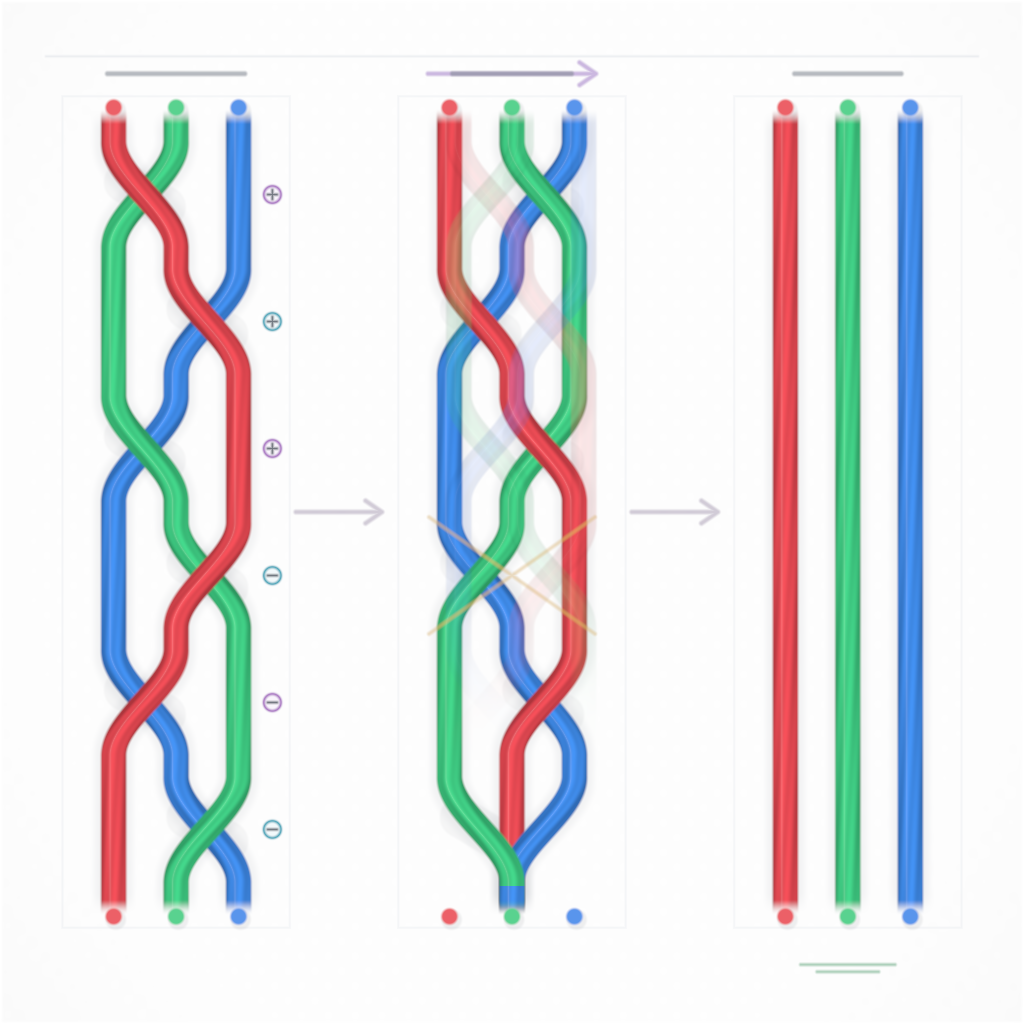 Rendered output for Braid Word Reduction Ribbons