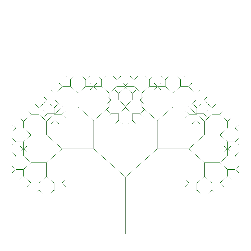 Rendered output for Fractal Tree 2D