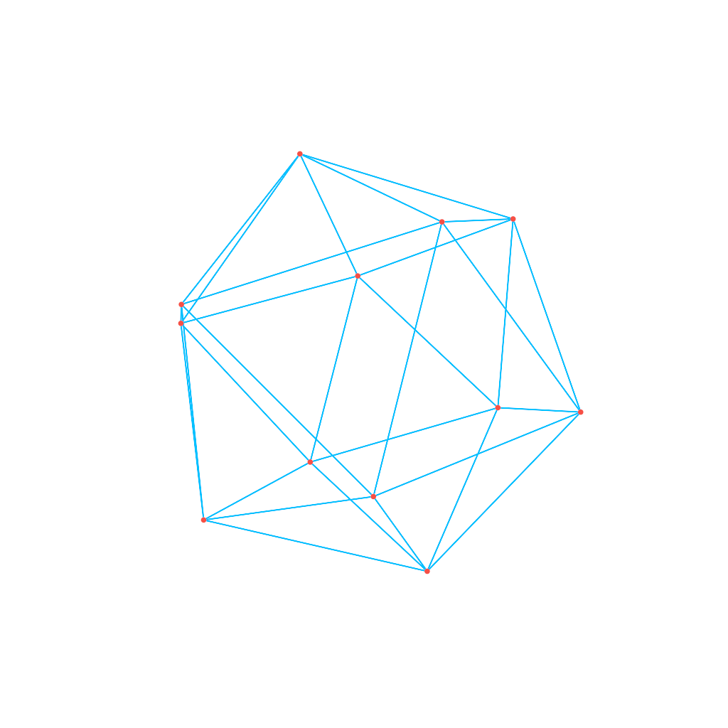 Rendered output for Icosahedron Wireframe