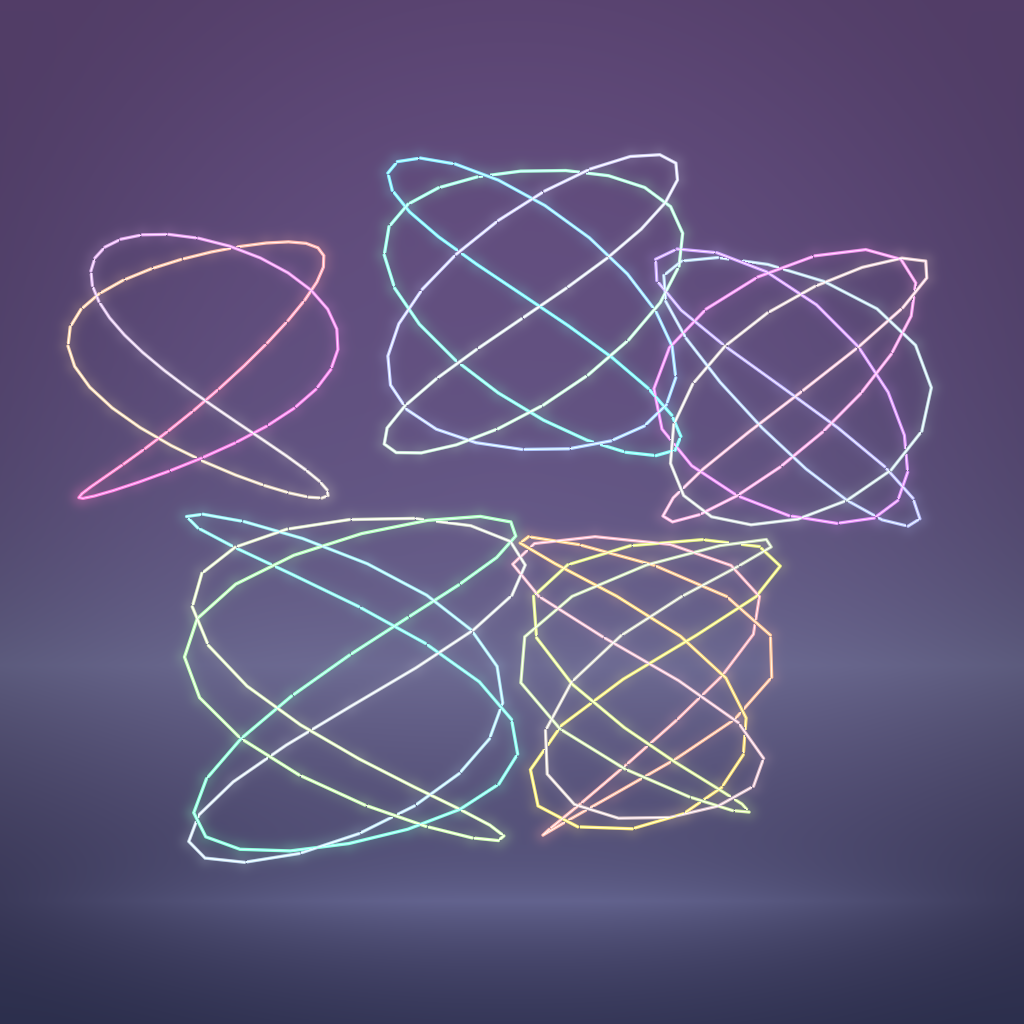 Rendered output for Lissajous Curve Garden