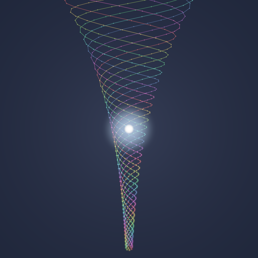 Rendered output for Logarithmic Spiral Motion