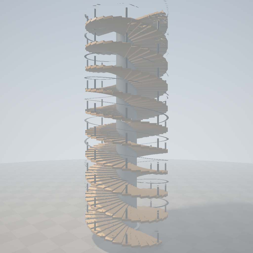 Rendered output for Spiral Staircase Tower