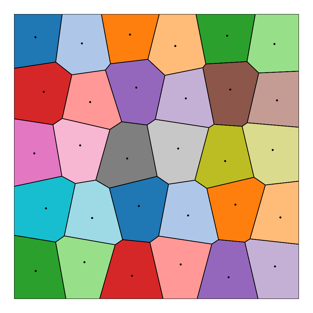 Rendered output for Voronoi Diagram