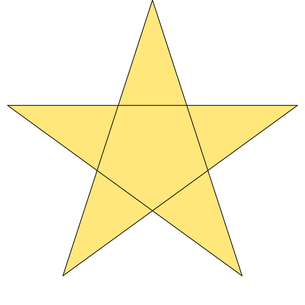 Rendered output for Five Pointed Star Polygon
