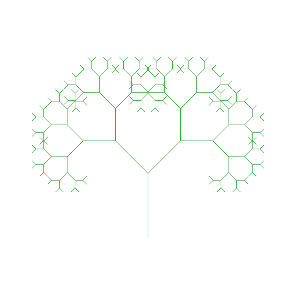 Rendered output for Fractal Tree 2D