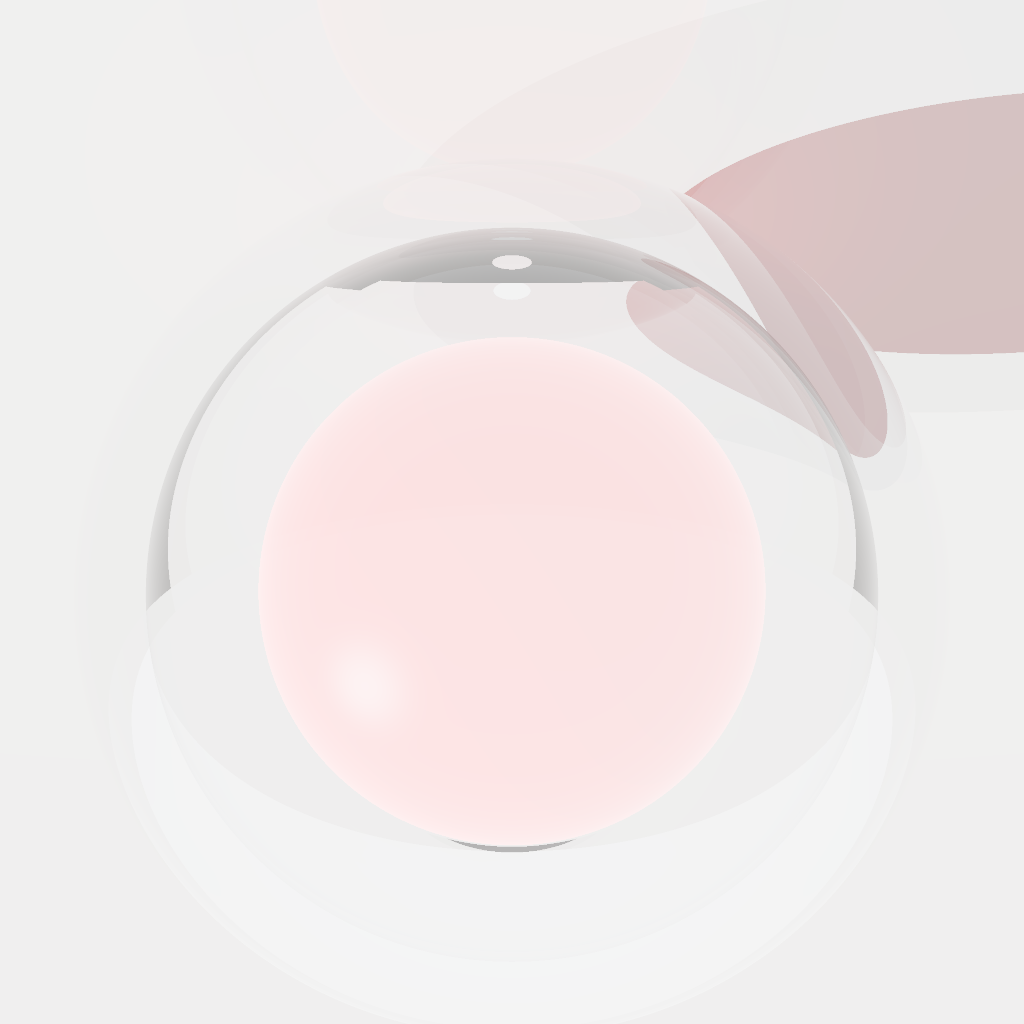 Rendered output for Glass Sphere Red Core