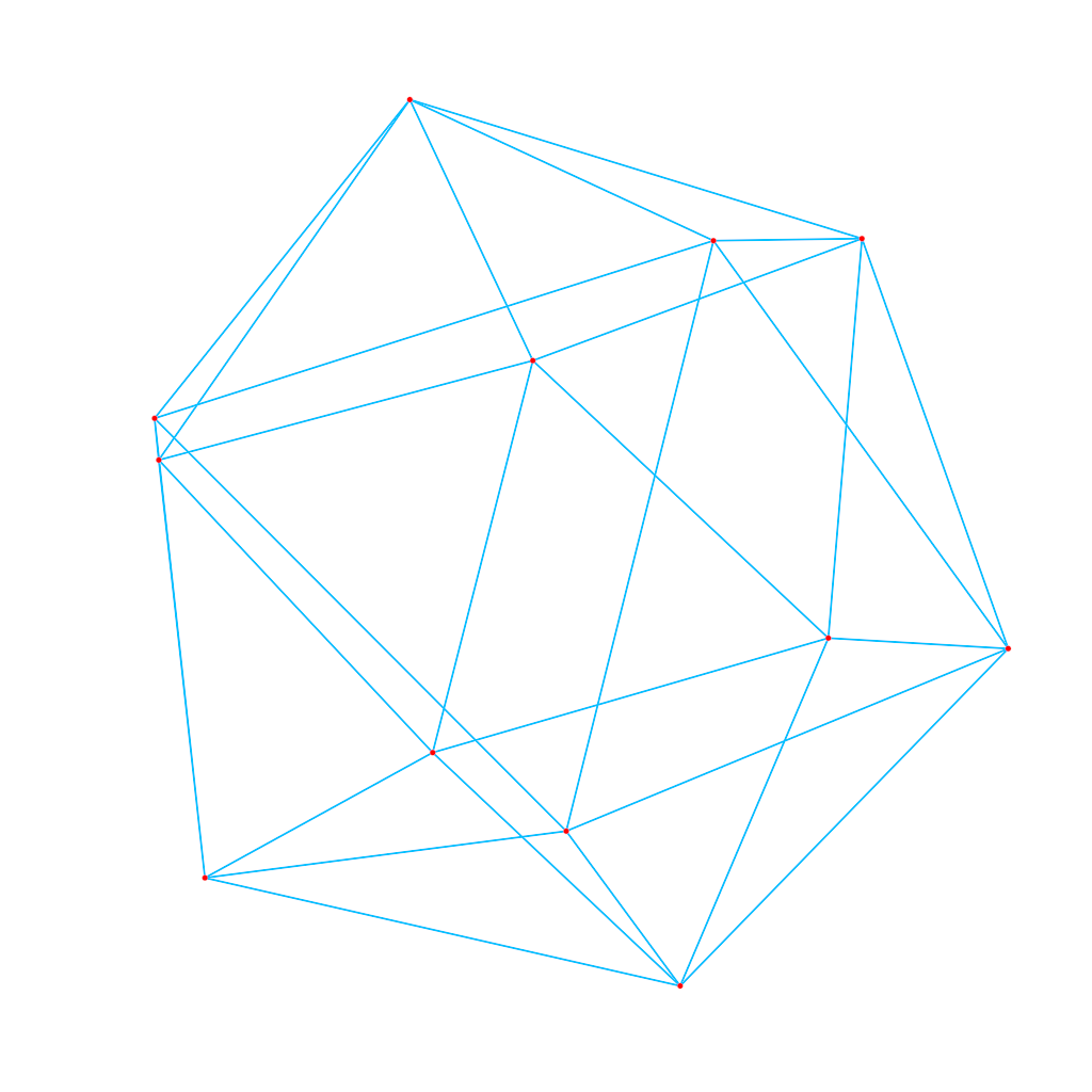 Rendered output for Icosahedron Wireframe