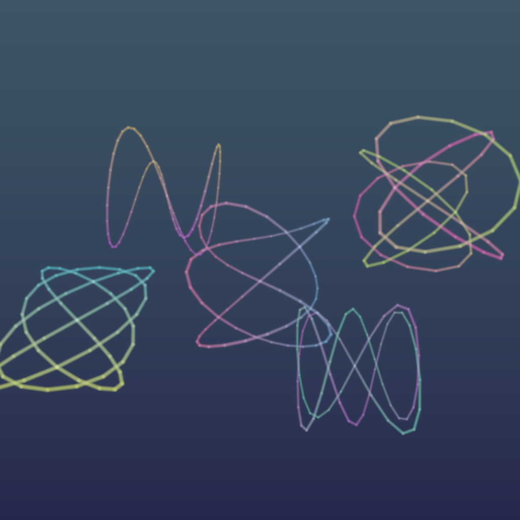 Rendered output for Lissajous Curve Garden
