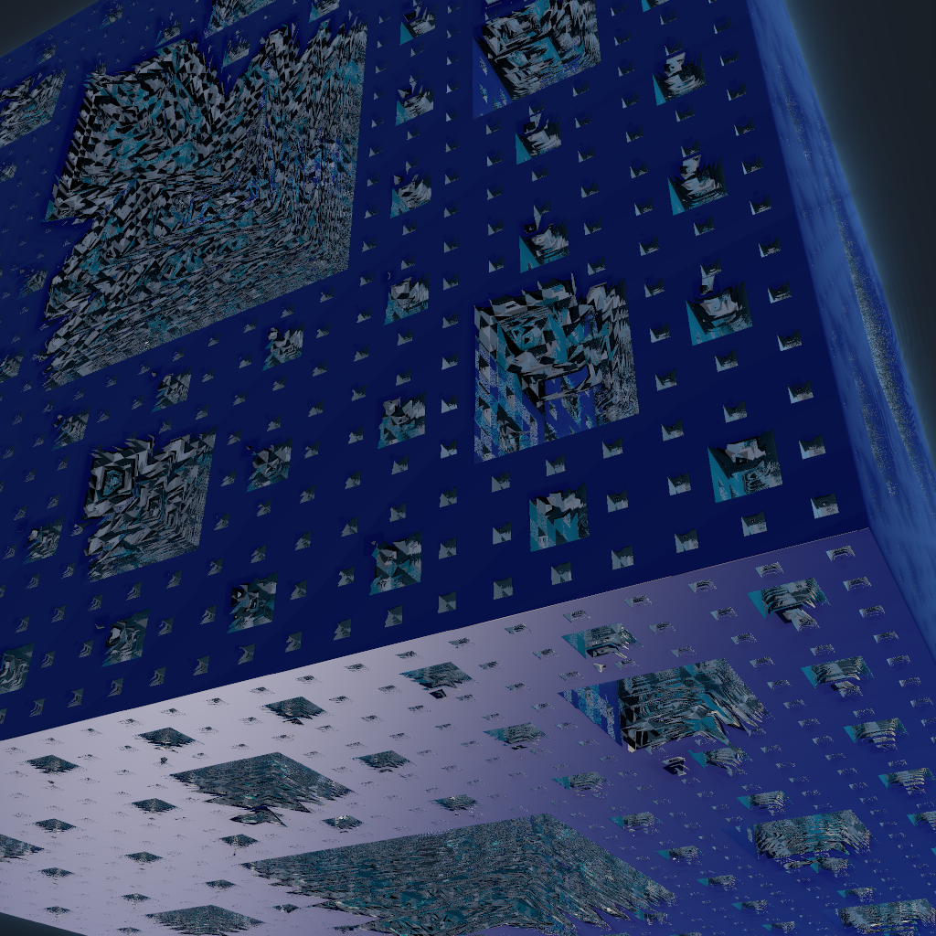 Rendered output for Menger Cube Fractal