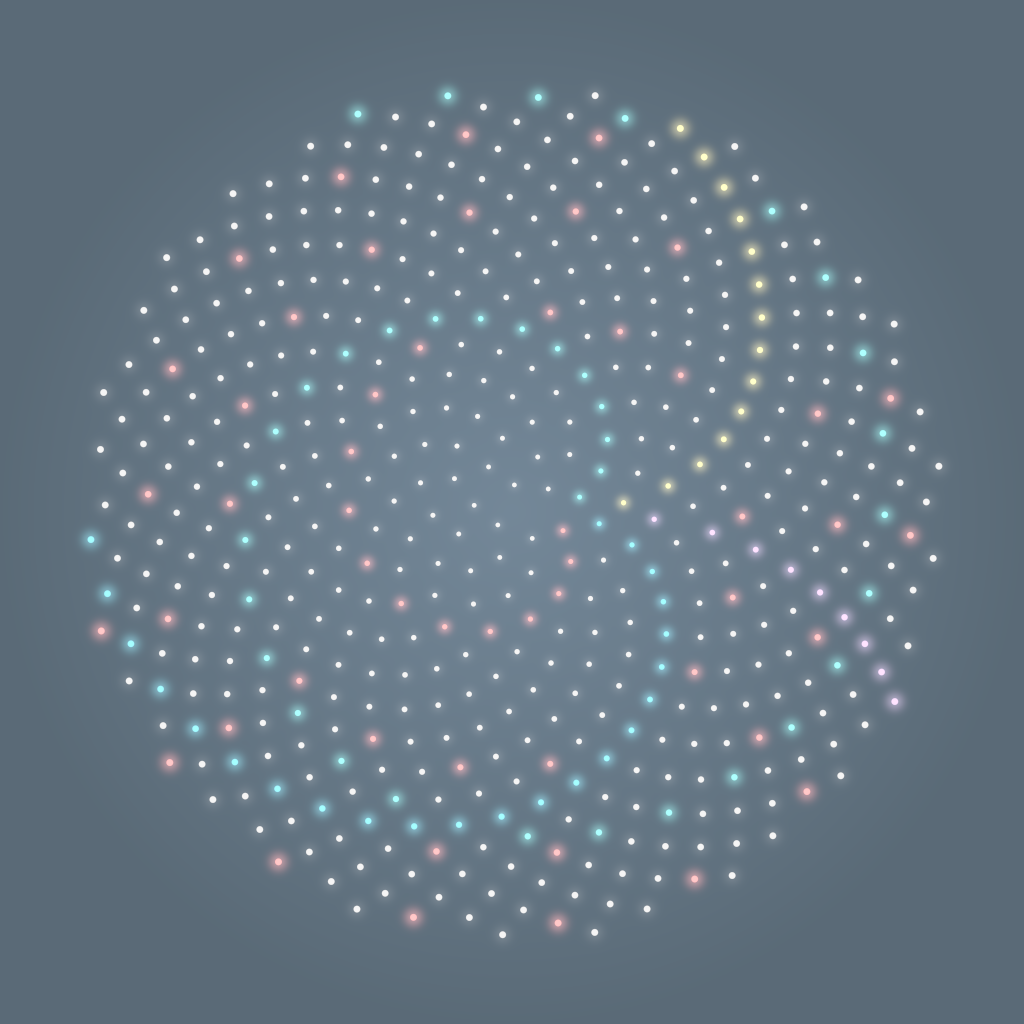 Rendered output for Phyllotaxis Spiral